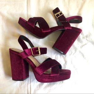 Velvet Platform Heels